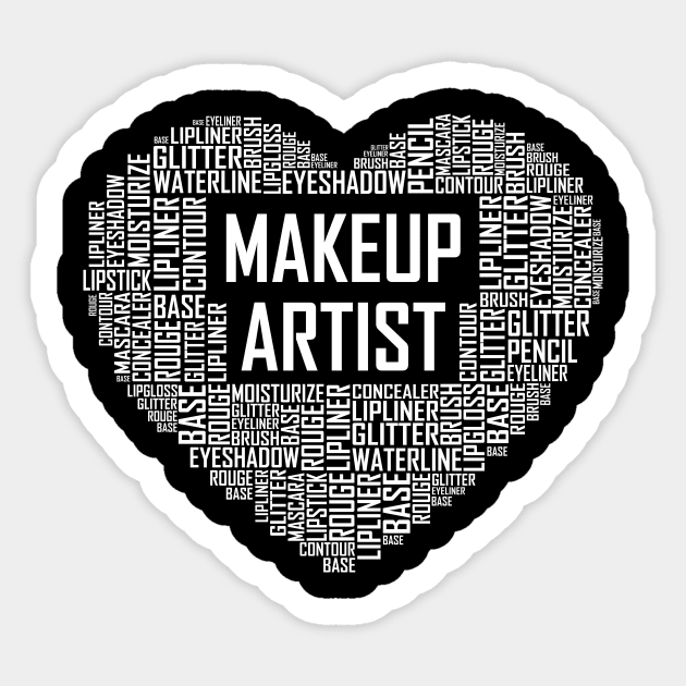 Makeup Artist Heart Sticker by LetsBeginDesigns